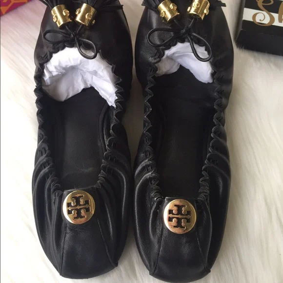 Tory Burch Reese Mestico Flats Black 8.5